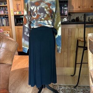 Lavi Couture, Blue, Wrap Midi Skirt. Soft Rayon. S- M